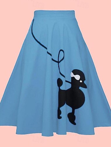  Retro Vintage 1950er Rock Druck Damen Alltagstauglich Junggesellinnenabschiedsparty Erwachsene Rock