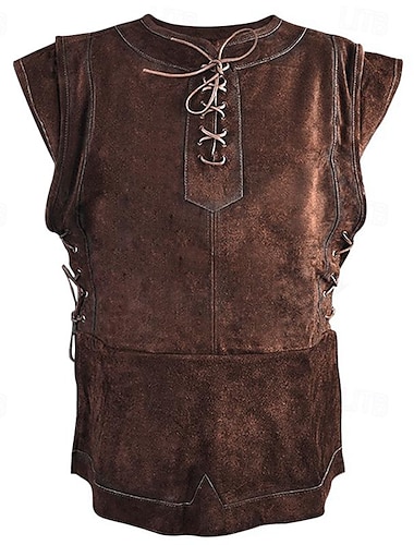  Punk & Gothic Mittelalterlich Renaissance Mantel Weste Ren Faire Pirat Wikinger Ranger Herren Vikinger Party / Abend Erwachsene Weste