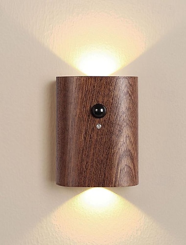  puinen pähkinä ihmiskehon induktioseinävalaisin käytävä puiset seinävalaisimet anturilla koristelu lamppu kaappiin, kaappiin ja portaikkoon