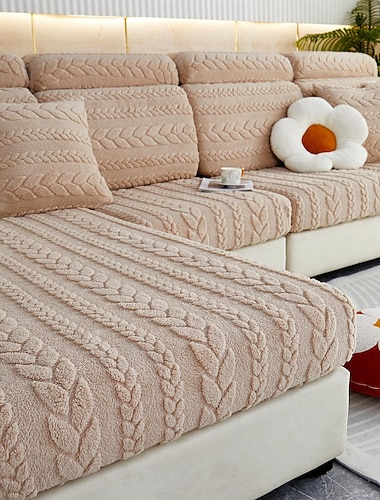  Funda mágica para sofá de terciopelo jacquard elástico, fundas para cojines de sofá, protector antideslizante para muebles para funda de asiento seccional 1/2/3/4, fundas para sofá en forma de L,