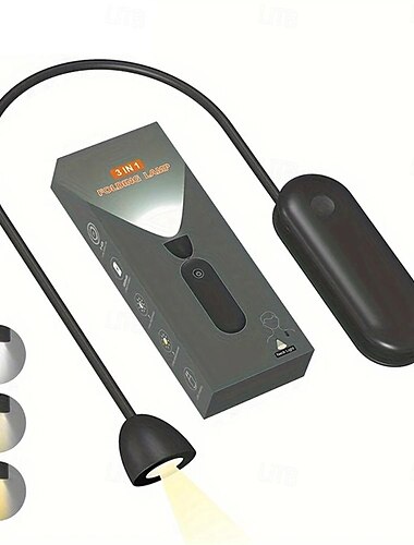  Lampe tour de cou Lampe de lecture pliable 3 en 1 à LED, lampe de lecture flexible et rechargeable, veilleuse pour chambre à coucher, réparation, apprentissage, 1 pièce
