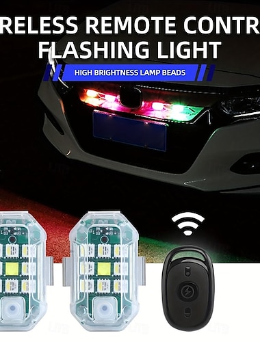  سطوع عالي لاسلكي LED ضوء ستروب 7 ألوان قابلة لإعادة الشحن وامض ستروب أضواء USB شحن صغير ركوب المضادة للتصادم ضوء الإشارة الليلية