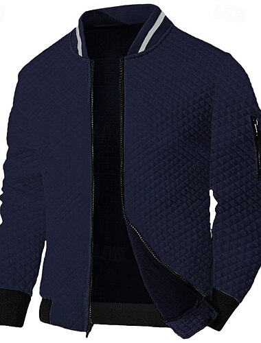  Voor heren Sweatshirt Zwart Wit Rood Marineblauw Opstaande boord Effen Vetoketju Dagelijks Sport & Outdoor Feestdagen Polyester Kerstmis Streetwear Casual Herfst winter Kleding Hoodies Sweatshirts