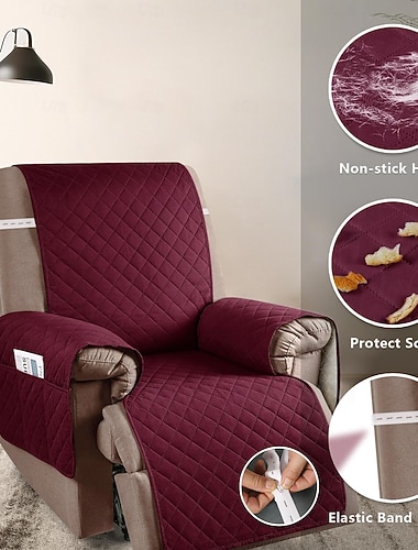  Liegestuhlbezüge, rutschfeste Liegestuhlbezüge mit Taschen, gesteppte dicke Liegestuhlbezüge für Haustiere und Kinder