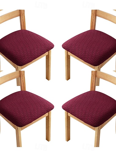  4 Stück Stretch-Jacquard-Stuhlsitzbezüge Stuhlkissenbezug Stuhlhussen, abnehmbare waschbare Esszimmerstuhlbezüge Anti-Staub-Esszimmerstuhlbezüge Sitzkissenüberzüge