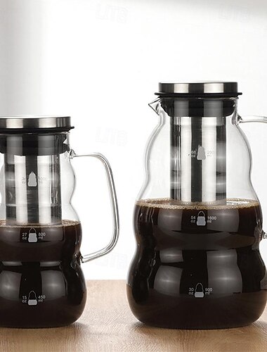  jarra de café de vidrio, servidor de café estándar para cafetera vertedora, cafetera transparente