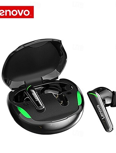 Auricolari da gaming wireless Lenovo, cuffie Bluetooth 5.1 con fantastiche luci LED, auricolari in-ear TWS a bassa latenza, microfono con cancellazione del rumore per giocatori professionisti, suono