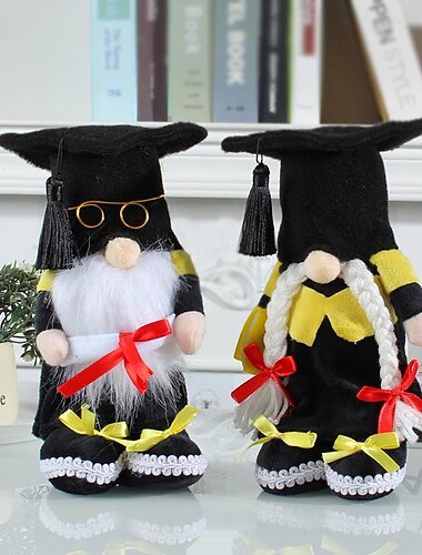  Подарочная фигурка гнома на выпускной, милая безликая кукла с докторской шапочкой &плюшевая игрушка рудольф, стоящая декоративная фигурка