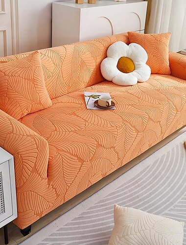  Grauer Stretch-Sofabezug, Sofaüberzüge, weicher, langlebiger Couchbezug, 1 Stück, Spandex-Jacquard, waschbarer Möbelschutz, passend für Sesselsitz/Loveseat/Sofa/XL-Sofa