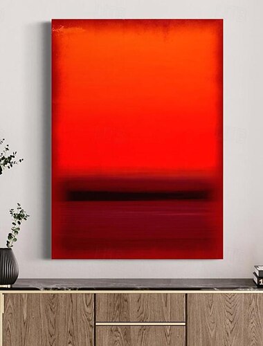  handgemalte Leinwandkunst von Mark Rothko, Reproduktion, Rothko-Wandkunst, abstrakte Leinwand-Wandkunst, rote und gelbe Mischung, abstrakte Malerei, Minimalismus-Kunst, Gemälde, Heimdekoration,