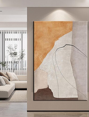  couleurs faites à la main couteau peinture toile mur art ligne texture peinture à l'huile fait à la main moderne décor grand abstrait marron épais peinture acrylique mur photo pour décoration murale