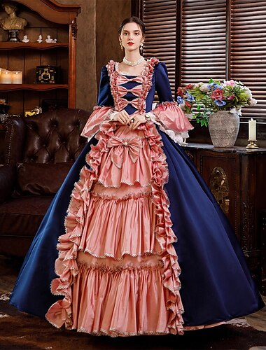  Gothic Victorian Vintage Inspired Dress Party Costume Prom Dress Princess Shakespeare Solid Color Ball Gown Women's Halloween Carnival Valentine's Day Party Evening Party Masquerade Adults' Dress All