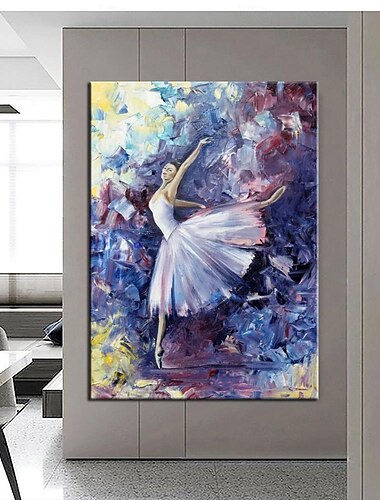  Abstraktes Tänzer-Ölgemälde, handgemalt, große Wandkunst, weißes Ballettgemälde, Boho-Wanddekoration, individuelles Gemälde, schönes Mädchengemälde auf Leinwand für Wohnzimmer, Schlafzimmer,