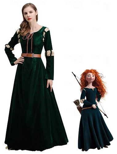  dapper Merida Jurken Cosplay kostuum Thema feestkostuum Cosplay Film cosplay for Dames Volwassenen Carnaval Maskerade