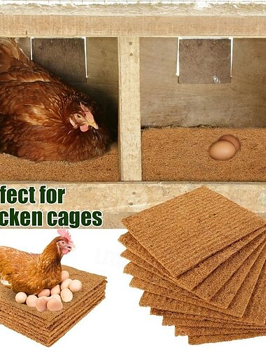  6/10 Uds. Revestimientos para cajas nido para pollos, almohadillas para anidar gallinas ponedoras de primera calidad, ropa de cama para gallinero, suministros para aves de corral, fácil de limpiar
