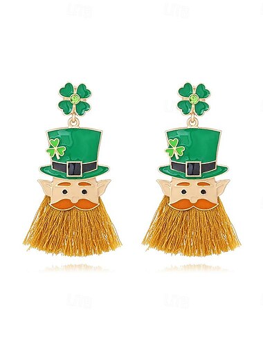  Trébol irlandesa Baile de Máscaras Pendientes Adulto Mujer Cosplay Fiesta Mascarada Carnaval Mascarada día de San Patricio Disfraz de carnaval fácil