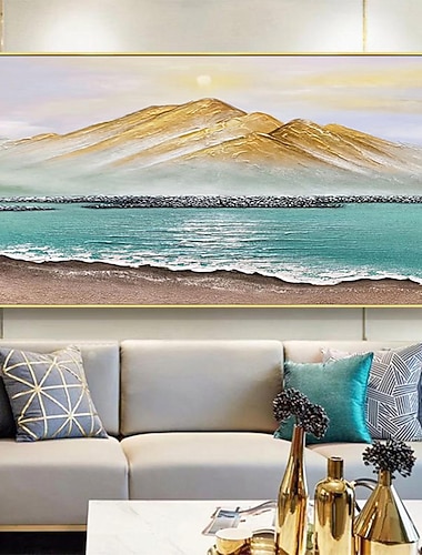  Handgefertigtes originales Jinshan-Hügel-Ölgemälde auf Leinwand, Wandlandschaft, Kunstgemälde für Heimdekoration, mit gespanntem Rahmen/ohne innere Rahmenmalerei