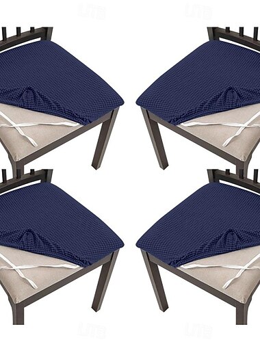  4 kpl stretch jacquard-istuinpäälliset tuolityynynpäällinen, irrotettavat pestävät ruokapöydän tuolinpäälliset pölynkestävät ruokasalin tuolinpäälliset istuintyynyn päälliset