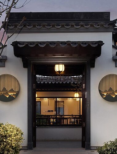  lampă de perete în aer liber metal nou stil chinezesc vârf noptieră scară foaier curte balcon lumină caldă ip65 40-80cm 110-120v 220-240v