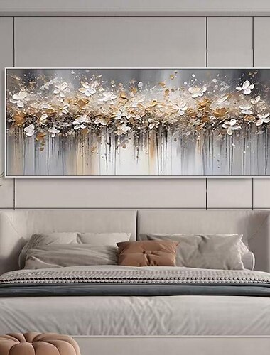  Pintura al óleo hecha a mano, lienzo, arte de la pared, decoración abstracta, f baja, decoración de cama horizontal, pintura para dormitorio, decoración del hogar, pintura enrollada sin marco y sin