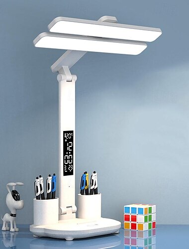  Eye Protection Desk Lamp Led Fan Foldable Charging Learning Student Dormitory Intelligent Desk Lamp Bedroom Reading Desk Desk Desk Lamp