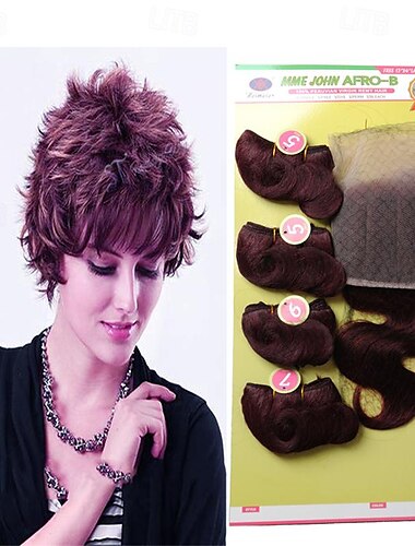  weft hair weave afro-b 13*4 front blonde menneskehår jomfru menneskehår 4 bundter/pakke body wave blond sort brun hår extensions