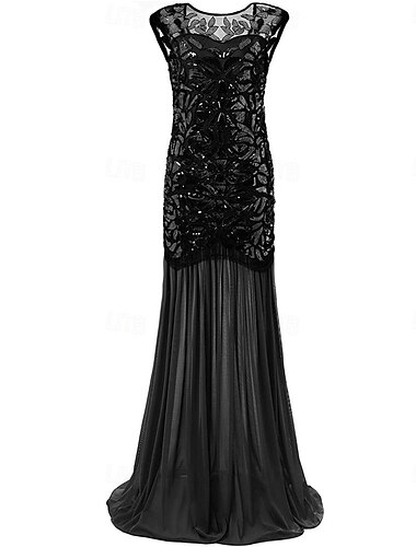  Goldene Zwanziger 1920er Urlaubskleid Flapper Kleid Kleid Maskerade Der große Gatsby Dame Hochzeitsgast Pailletten Damen Halloween Karneval Maskerade Hochzeit Hochzeitsgast Veranstaltung / Fest