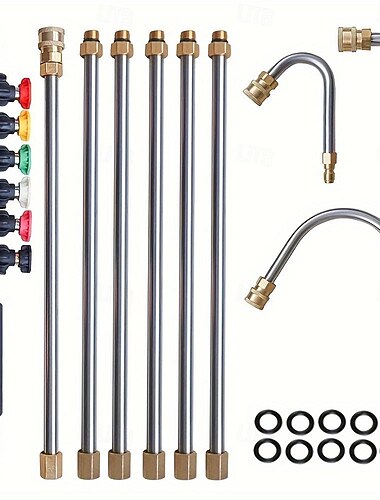 10 kpl/sarja auton painepesurin jatkotanko 1/4 tuuman pikaliitin sähköinen pesuruiskupistooli 6 suutinpäällä 3090120 vesikourujen puhdistus mutka 4000psi autotarvikkeet