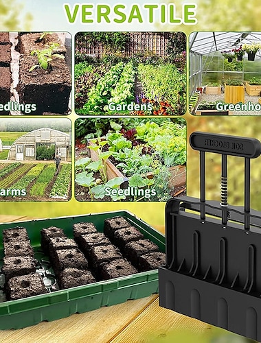  Verbesserter Bodenblocker, Bodenblocker mit komfortablem Griff, 4-zelliges ABS-Bodenblockierwerkzeug zum Starten der Samenkeimung