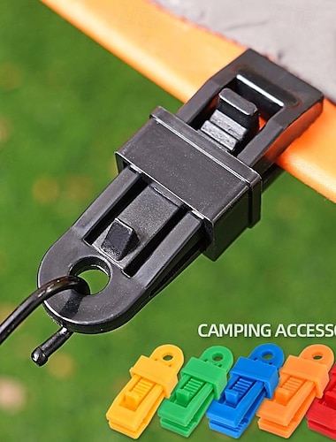  10 clip push-pull per tenda, clip di fissaggio per tenda, ganci per tenda da campeggio esterna, clip per cinghia antivento