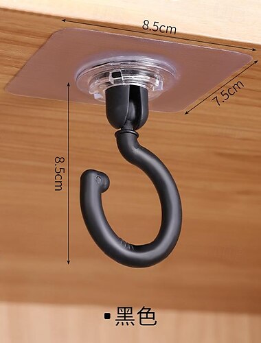  5pcs Rotatable Plastic Ceiling Hooks for Hanging Plants, Lanterns, Wind Chimes - Adhesive Ceiling Hooks, Easy to Install, No Drill Needed - Contemporary Style Ceiling Mount Hooks for Decoration