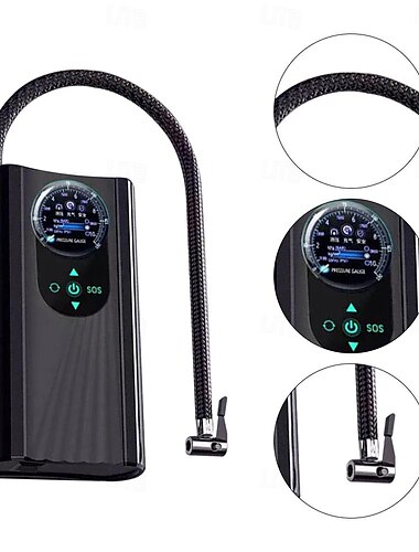  Aufblasbare Pumpe für Autoreifen, tragbare tragbare kabellose Lade-Digitalanzeige, elektrische Luftkompressorpumpe für Autos und Motorräder