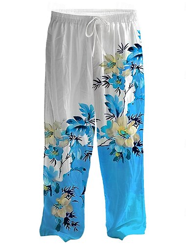  رجالي موضة كاجوال النباتية طباعة ثلاثية الأبعاد خصر متوسط فضفاض عادي