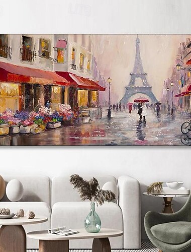  Dipinto a mano su tela wall art nordico astratto moderno colorato parigi tela wall art immagine pittura a olio soggiorno decorazioni per la casa (senza cornice)