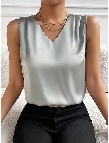  Tanktop Damen Schwarz Weiß Rote Einfach Kalter Schulter-Schnitt Täglich Straße Mode V Ausschnitt Normale Passform S