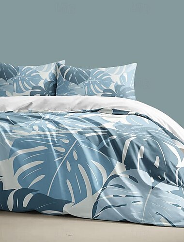  Floral Tropical Series Duvet Cover 3-Piece Set 100% Cotton Super Soft Skin Friendly Long Lasting