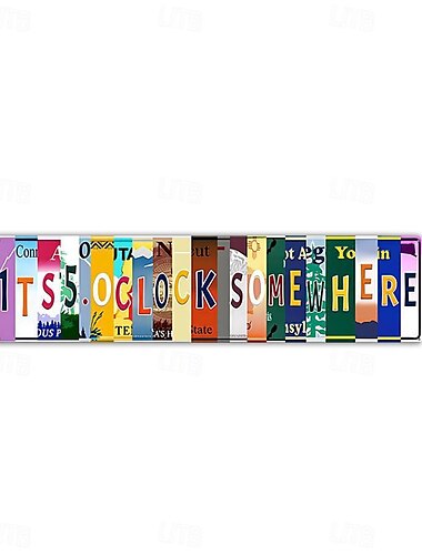  1 Stück „Five O Clock Somewhere“, einzigartige Wanddekoration aus Metall für Zuhause, Bar, Diner, Pub, lustige Küchendekoration, einzigartiges Trinkschild, lustige Barschilder, Vintage-Küchenschilder,