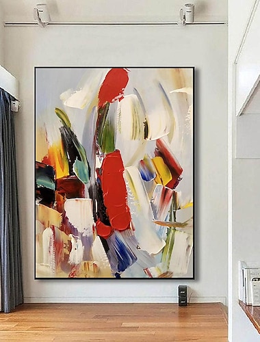  kleurrijke canvas kunst schilderij handgeschilderde moderne abstracte kunst acryl schilderij handgeschilderde muur kunst abstracte pattle mes schilderij oversized muur kunst canvas grote muur kunst