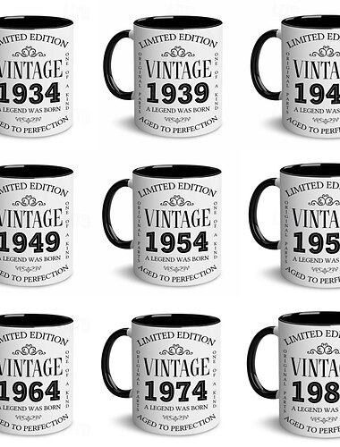  1 szt. Kubki urodzinowe prezenty dla mężczyzn i kobiet ceramiczne 1984 kubki do kawy 40. pomysły na prezenty urodzinowe 40-latek urodziny prezenty dla mamy tata rodzina urodziny walentynki boże