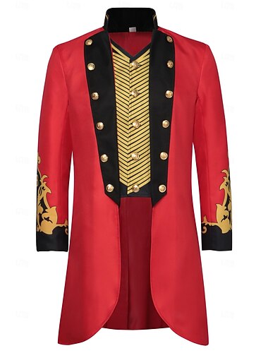  Retro Punk a gotika Steampunk Kabát Cirkusová bunda Gentleman Maškarní kostým Pánské předvečer Všech svatých Karneval Plesová maškaráda Večírek Karneval v Benátkách Dospělé Kabát