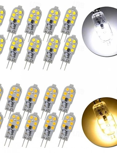  10/20 piezas mini g4 bombilla led 2w ampolla lámpara led ac dc12v ac 220v luces de maíz reemplazar foco halógeno lámpara halógena
