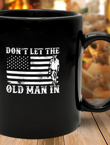  Vatertagstassen Grafik amerikanische Flagge alter Mann Retro Vintage lässig Streetstyle lustige Kaffeetassen für Mann Ehemann Papa