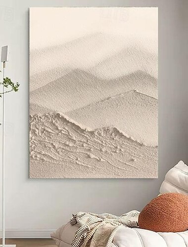  pictură în ulei 3d mare bej texturată pictură abstractă pe pânză, lucrată manual, pictură în ulei, pictură mare wabi-sabi, artă de perete, acrilic texturat gros, pictură de munte, pictură în ulei de