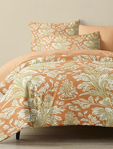  Geometrisches Bettbezug-Set aus Baumwolle mit tropischem Pflanzenmuster, weiches 3-teiliges Luxus-Bettwäsche-Set, Heimdekoration, Geschenk, Doppelbett, King-Size-Bett, Queen-Size-Bett