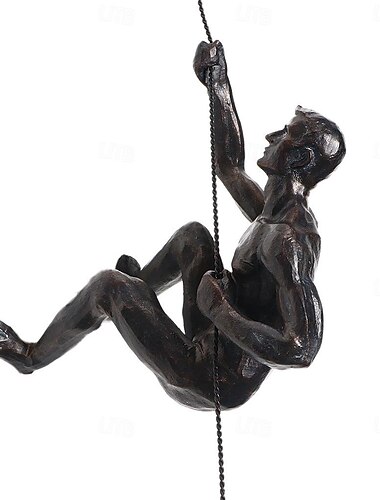  1 Stück moderne einfache Harzskulptur, kreative Klettermann-Wandskulptur, handgefertigte Wandkunststatue, Kletterfigur