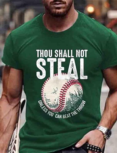  Herren Graphic Baseball T Shirt T-Shirt Kurzarm T-Shirt 3D-Druck Rundhalsausschnitt Hemd Täglich Designer Retro Vintage Sports Outdoor Festtage Ausgehen Schwarz Marineblau Grün Frühling Sommer