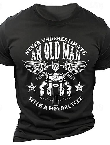  Herren Motorrad T Shirt T-Shirt Baumwolle Kurzarm Grafik Hemd Schwarz Armeegrün Dunkelblau Bequemes T-Shirt Urlaub Straße Modedesigner-Kleidung