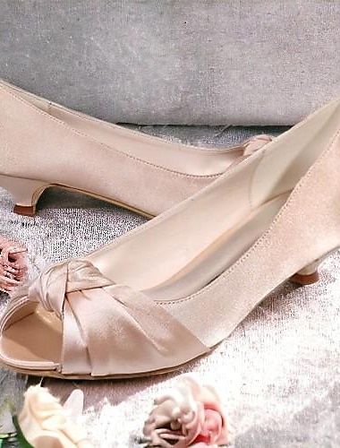  Zapatos de tacón bajo con punta abierta y satén rosa ruborizado para mujer: elegantes zapatos de tacón bajo para bodas y ocasiones especiales