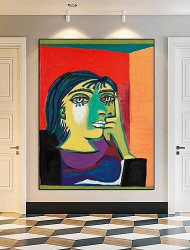  Handgemaltes Pablo Picasso-Rahmenporträt von Dora Maar 1937, Ölgemälde, handgefertigtes Pablo Picasso-Gemälde für Wohnzimmer, Schlafzimmer, Dekoration, Kunstwerk, Bild