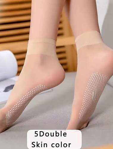  Per donna Squadra di calcio Interni Giornaliero Tinta unica Elastene Fibra acrilica Nylon Semplice Informale Antiscivolo Casuale 5 coppie